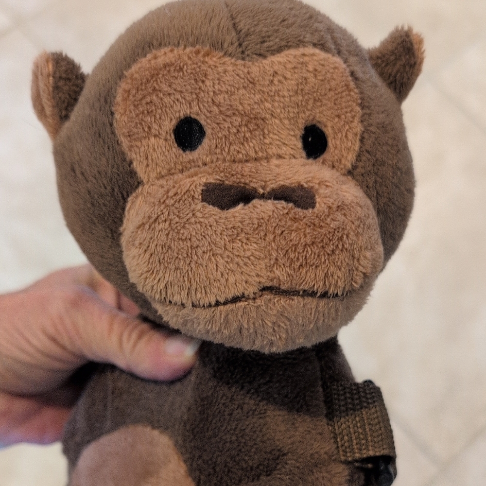 Charming Brown Stuffed Monkey backpack With Removable Strap
